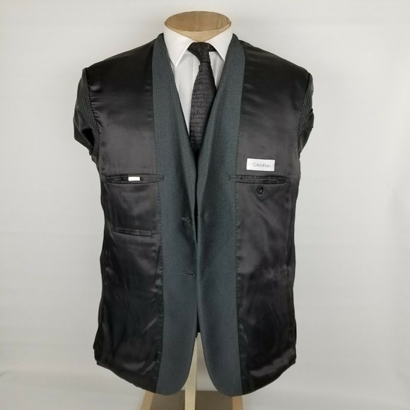 Calvin Klein Mens Sport Coat 42S Gray Blazer - Picture 8 of 12